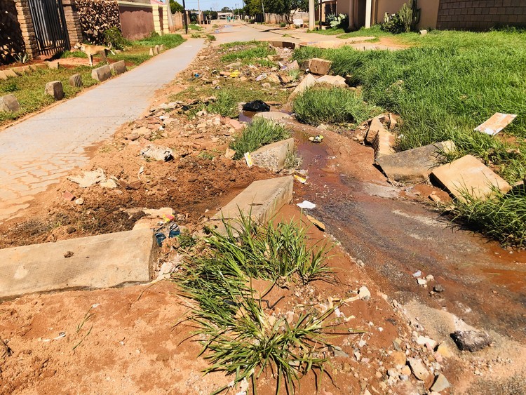 Roads are littered with potholes and overgrown grass in this Soweto community
